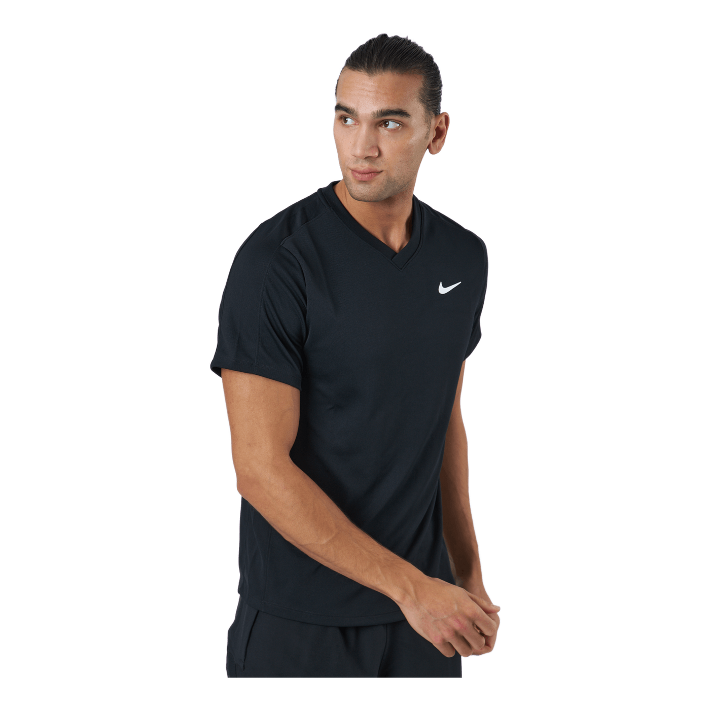 NikeCourt Dri-FIT Victory Men's Tennis Top BLACK/BLACK/WHITE