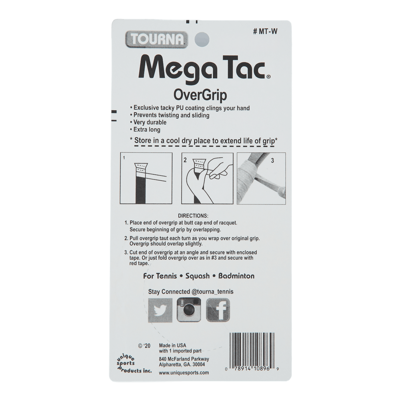 Tourna Mega Tac 3-pack White
