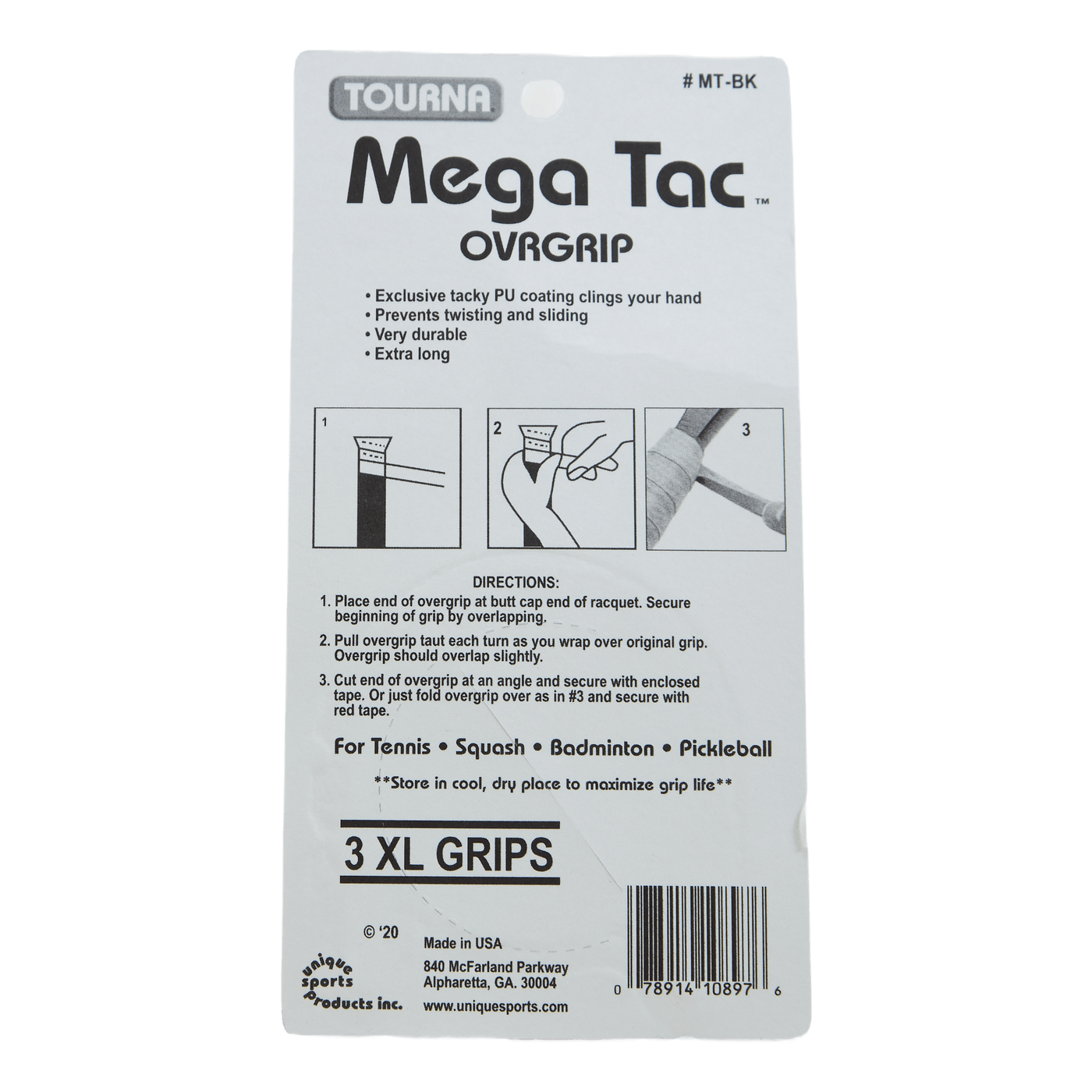 Tourna Mega Tac 3-pack Black