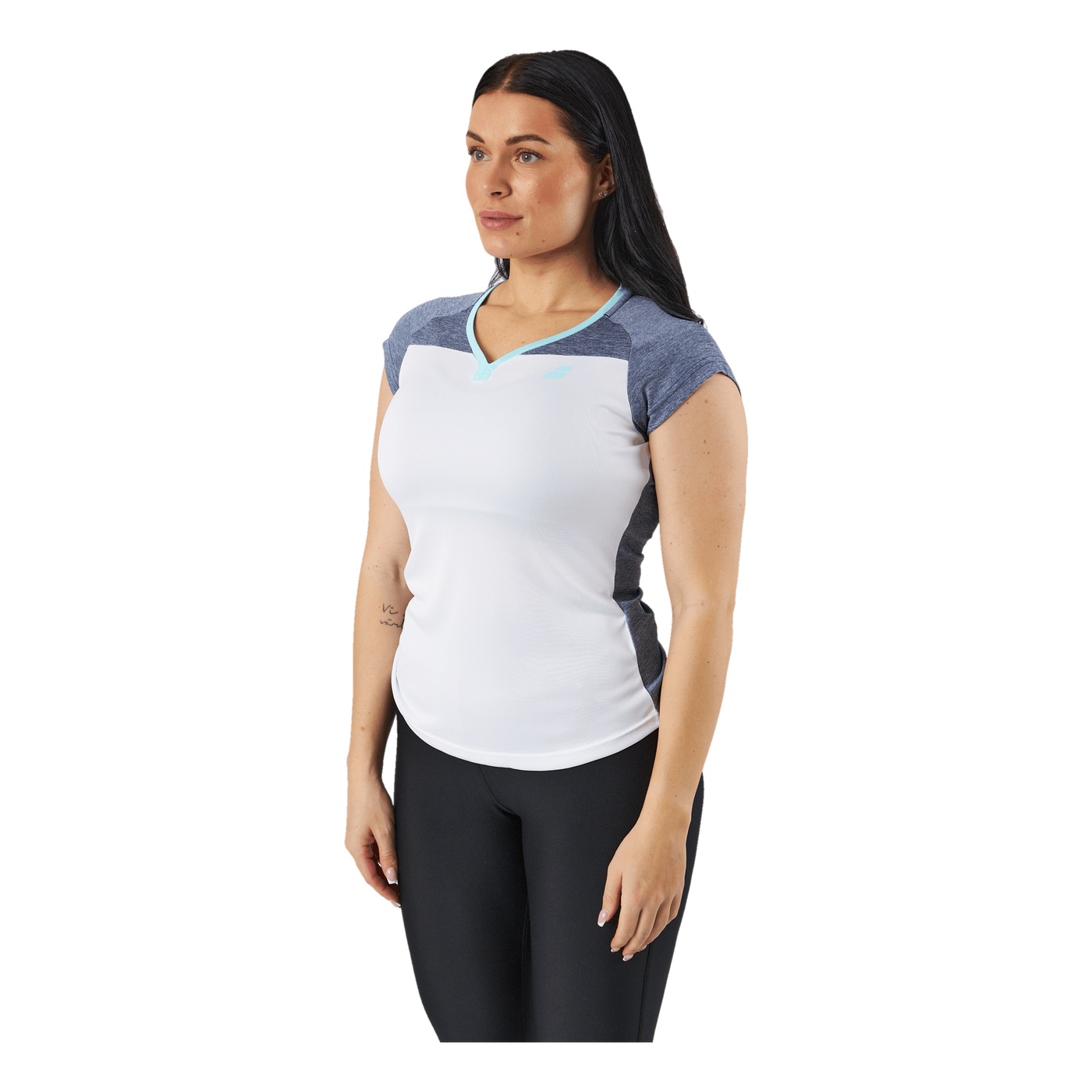 babolat cap sleeve top play white/blue