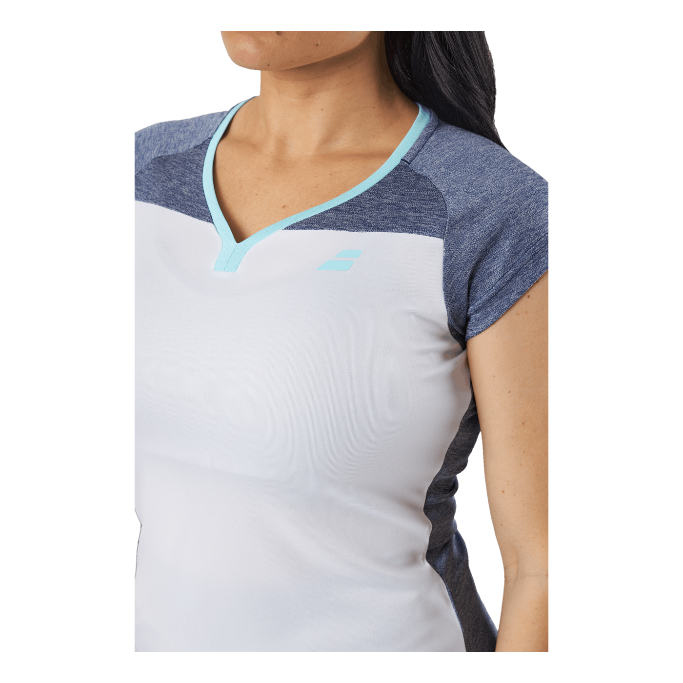 babolat cap sleeve top play white/blue
