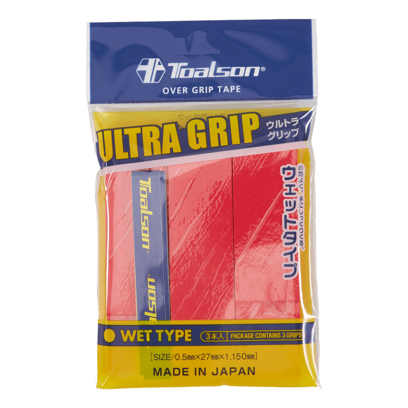 Toalson Ultra Overgrip 3-pack Neonred